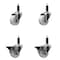 Service Caster 3'' Nylon Wheel Swivel 1'' Expanding Stem Caster Set 2 Brakes, 4PK SCC-EX20S314-NYS-2-PLB-2-1 - alternate 1